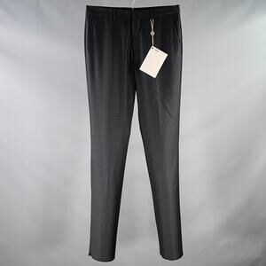 GIVENCHY Size 30 Charcoal Grey Wool Tapered Zip Fly Dress Pants